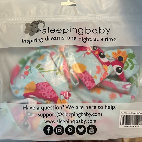 Sleeping Baby Zipadee Zip Swaddle Pink Owls New & Unopened size M - Picture 3 of 4